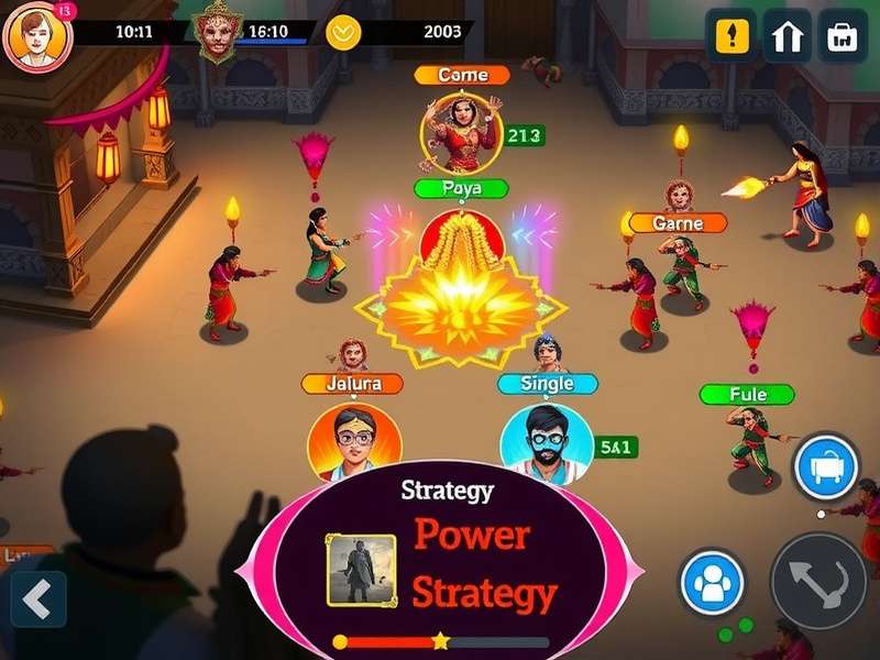 Holi Power Struggle strategy guide showing team formations